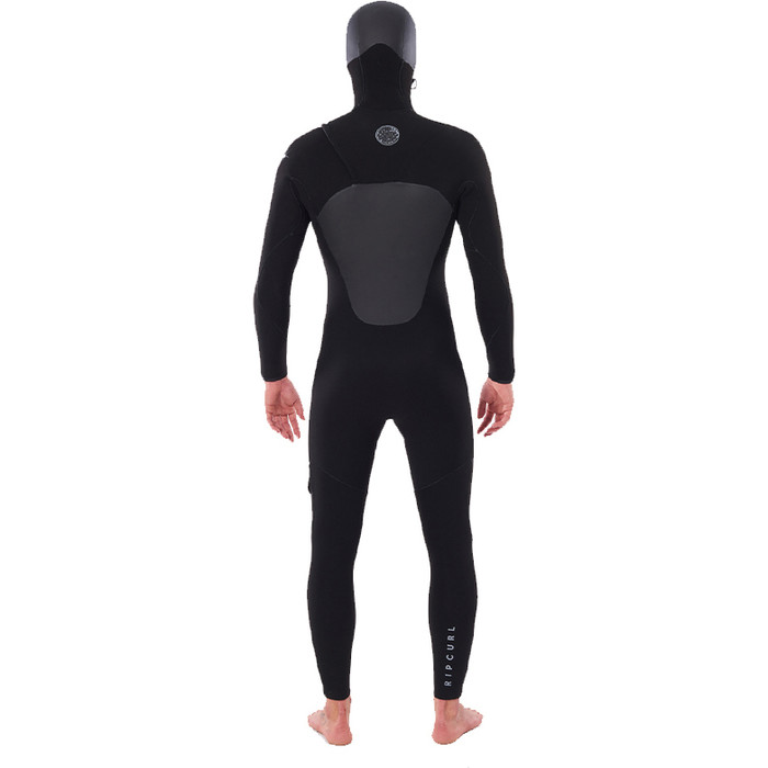 2024 Rip Curl Mens Flashbomb 5/4mm Chest Zip Hooded Wetsuit 14GMFS - Black